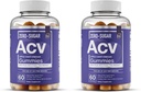 Elementy zasadnicze Zero- Cukier ACV Jabłko Cydr Gummies z "Matka" - Naturally-Sourced, Wegan Gummies ACV z Chrom 60 Count (2- Pack)