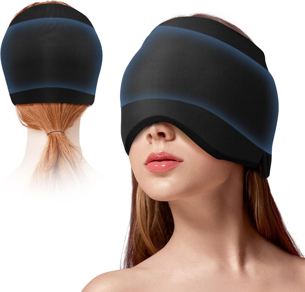 Migrena Ice Head Wrap Ból głowy Kapelusz na Migrenę z zimną i gorącą terapią Elastyczne Ice Head Wrap dla Puffy Eyes Cold Compress