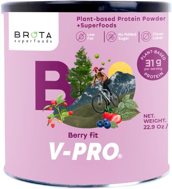 Wegański proszek białkowy - białko oparte na plantacjach dla energii i mięśni Boost - Czysty shake w Berry blend Flavor