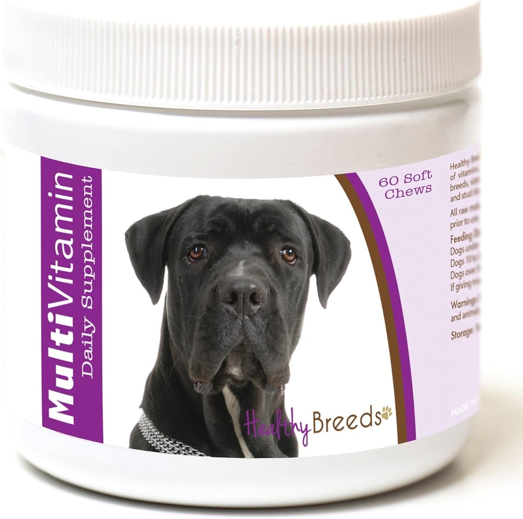 Zdrowe trzciny trzciny Cane Corso Multi- Witamina Miękkie Chews 60 Hrabia