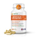 INVITA L- Methylfolate + B Balance - 5- MTHF, B6, B2 & B12 Methylcobalamina B Complex - 60 Kapsułek - Profesjonalna Siła Aktywny Metylowy Folat - Non GMO, Gluten Free, No Fillers (7, 5 mg)