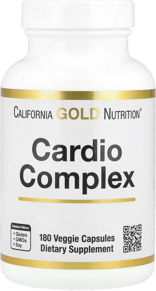 California Gold Nutrition Cardio Complex z mieszanką CardioAmino, mieszanką CardioPhyto i koenzymem Q10, 180 Kapsułki wegetariańskie