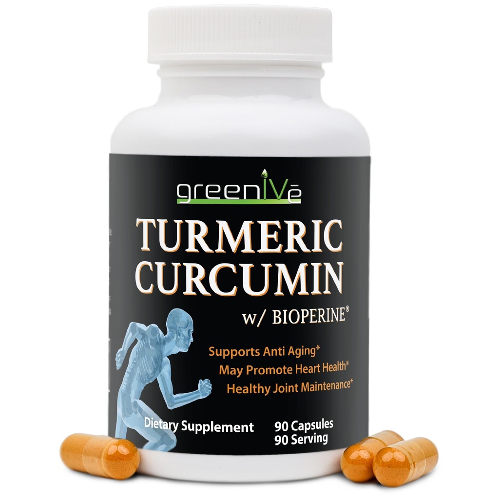 Kurkumina żółtawa z BioPerine 90 Kapsułki z Curcumin 46X Wyższa Absorpcja