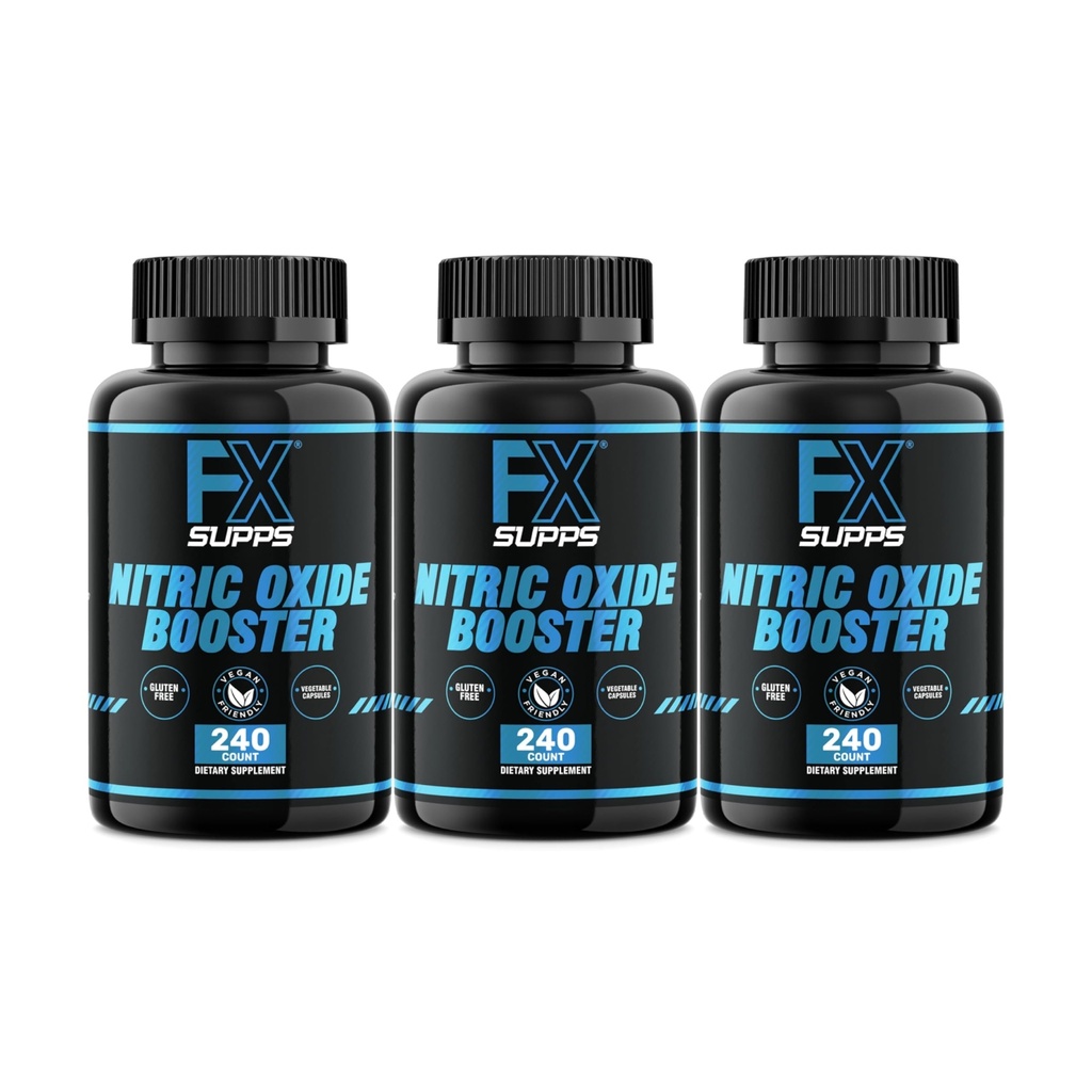FXSUPPS Azoksyd azotowy Booster - Azot azotowy Azot do ćwiczeń z L- Arginina i Beta Alanina dla energii, Vascularity, Pompa mięśniowa, Heart Health, i przepływu krwi, 240 Count (3- Pack)