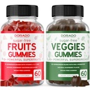 Suplement owoców i warzyw (120 Gummies) - Premium Superfood Super Green & Fruit Gummies dla dorosłych - Wsparcie odporności dla mężczyzn i kobiet - Nie GMO, Vegan Safe & Made in USA