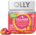 OLLY Kolagen Gummy Pierścienie, Wspiera elastyczność skóry i jędrność, 2.5g Kolagen, Klinically-Tested, Peach, 15 Day Supply - 30 Count