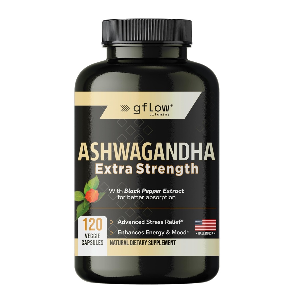 Ashwagandha Suplementy dla Kobiet i Mężczyzn 6000mg 124; Sen, Nastroje i wsparcie energetyczne 124; Dodatkowa siła, Vegan Friendly, Nie-GMO, Made in USA