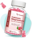 Wysoka absorpcja Gummeje wapnia, Bezcukrowe Gummeje wapnia Magnezu Cynk z witaminą D3 dla mężczyzn i kobiet, brzoskwinia aromat 60 Ct