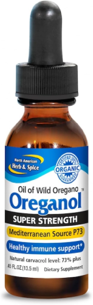 PÓŁNOCNY AMERYKAN HERB & SPICE Super Siła Oreganol - 0,45 fl. oz. - Nieprzetworzony, Dziki, Organiczny Olej Oregano - Śródziemnomorskie Źródło P73 - Non-GMO - 194 Sługi