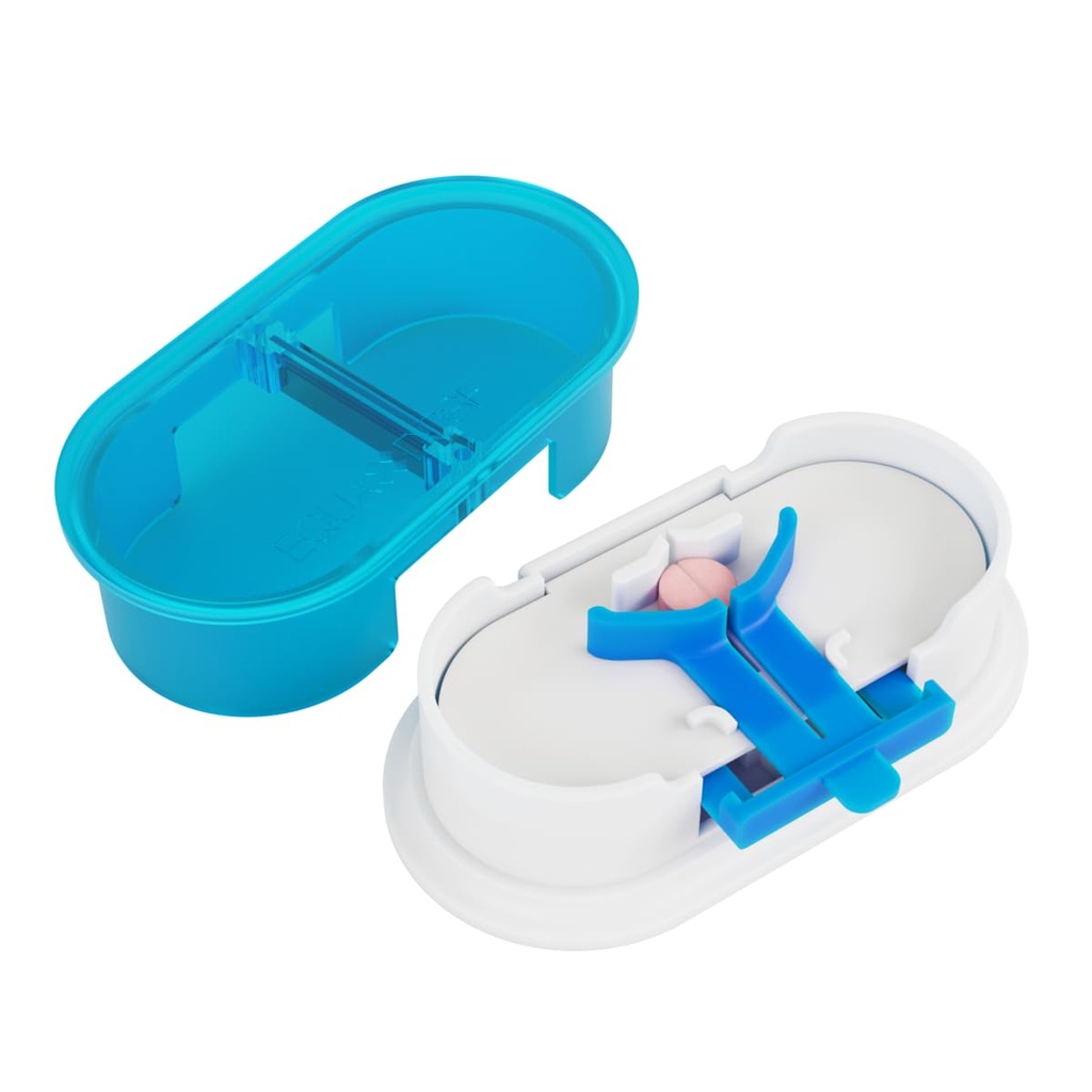 EQUADOSE Pill Cutter, Profesjonalne medyczne Pill Splitter dla dużych, małych i małych pigułek, podwójne ostrza ze stali nierdzewnej i grzebienie urządzenia, Idealny do cięcia tabletów, Witaminy w połowie lub kwartał