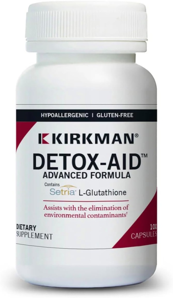 Kirkman - Detox- Aid Advanced Formula - 100 Kapsułki - Wsparcie przeciwutleniacze - Pomaga usunąć toksyny - Hipoalergiczne