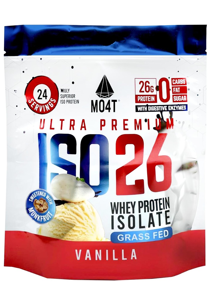Izolacja białka serwatki ISO26 bez sztucznych substancji słodzących. Naturalnie słodzone z owoców mnicha, 1.6 funty, 24 Sługi, Czekolada mleka (Iso 26 Pouch Vanilla)
