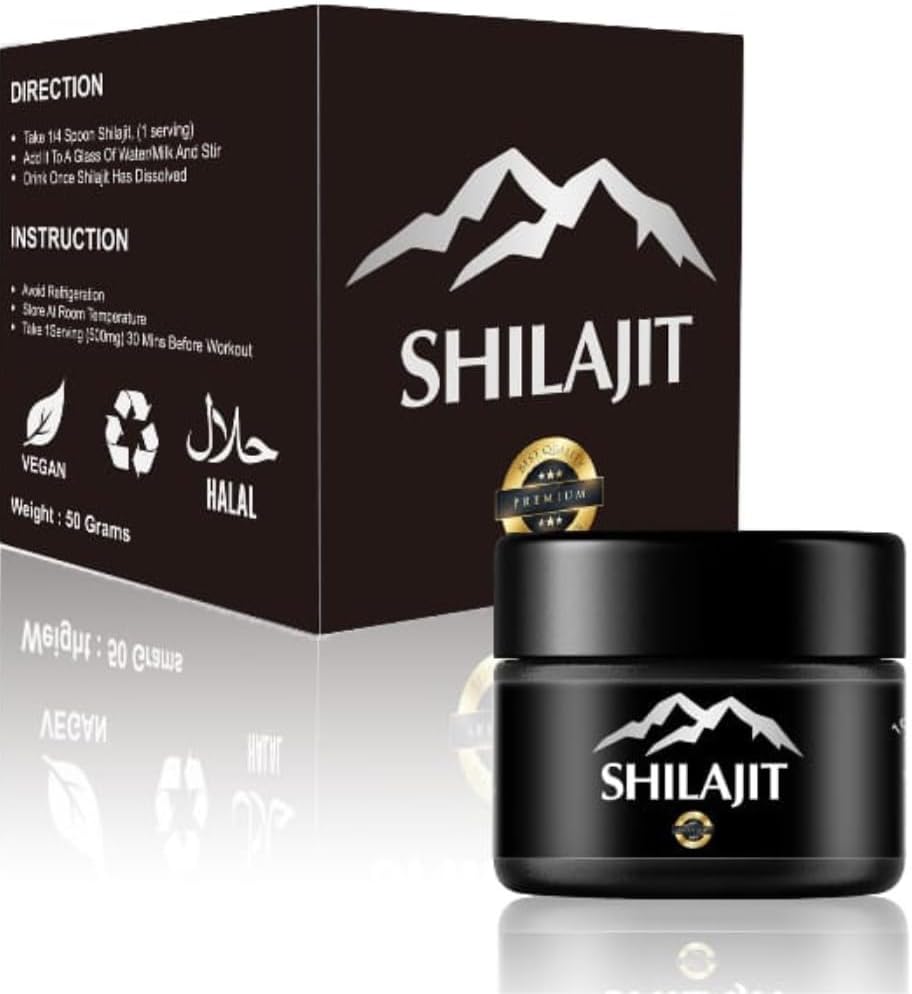 Shilajit Resin with Fulvic Acid & Trace Minerals, Original Siberian Pure Shilajit with 85 + Humic Acid, Wsparcie metabolizmu i układu immunologicznego - 100 Serving / 1.7 Oz