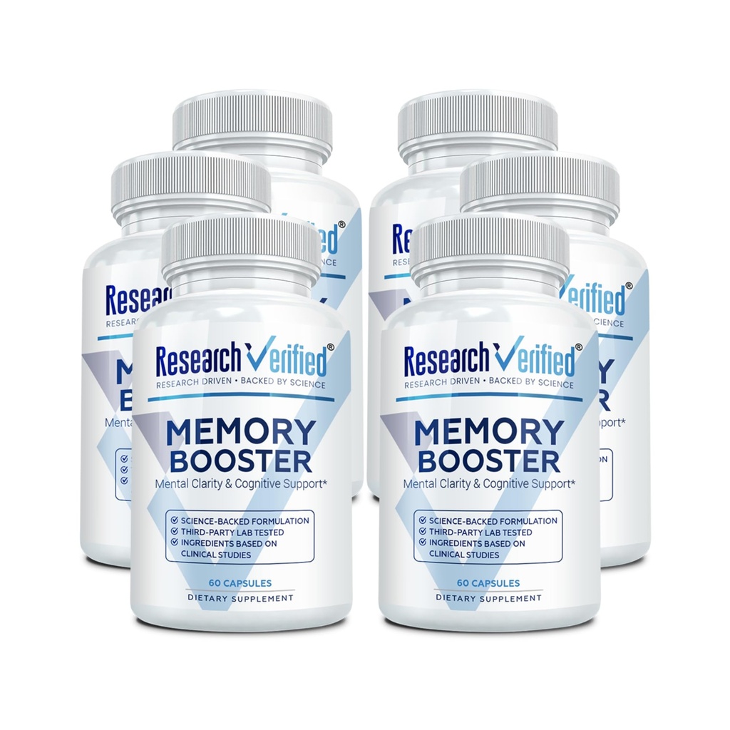 Badania zweryfikowany Booster pamięci - Suplement nootropowy - Wzmocnienie Cognition and Memory - Lwie Mane, Ginkgo Biloba, BioPerine - 6 Miesiąc dostaw - Non-GMO - Made in The USA