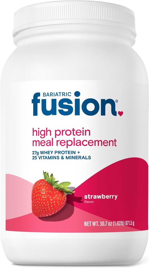 Bariatric Fusion Strawberry Meal Replacement 27g Protein Powder, 21 Serving Tub for Bariatric Surgery Patients Including Gastric Bypass and Sleeve Gastrektomia - No gluten, Aspartam or Sugar