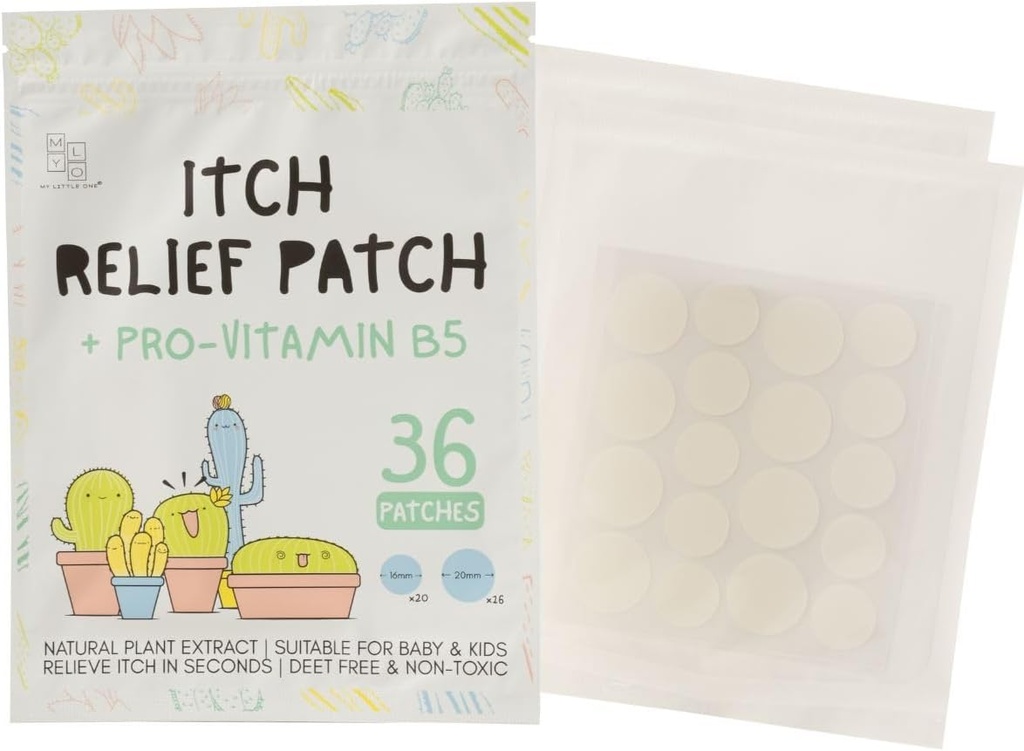 Mosquito Bite Itch Relief Patch (36patch) - All- Natural Insect, Fleas Bites Itch Relief for Kids & Sensitive Skin, Soothes Bug Bites Quick, Promotes Fast Healing with Hydrocoloid