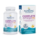 Nordic Naturals Complete Omega- D3, Lemon Flavor - 120 Soft Gels - 565 mg Omega- 3 + 70 mg GLA + 1000 IU Witamina D3 - EPA & DHA - Zdrowa Skóra, Krążenie, Pozytywny nastrój - Nie-GMO - 60 Służenie