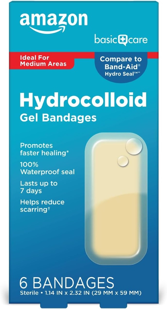 Basic Care Advanced Hydrokoloid Gel Bandaże, Duże, 6 szt.