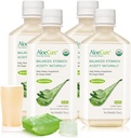 AloeCure USDA Organic Aloe Vera Sok wyprodukowany w ciągu 12 godzin zbiorów - Czysty sok Aloe Natural Digestive Suplement do wspomagania trawienia, System immunologiczny i zbalansowane kwasy żołądkowe, 4 x 500 ml Butelki