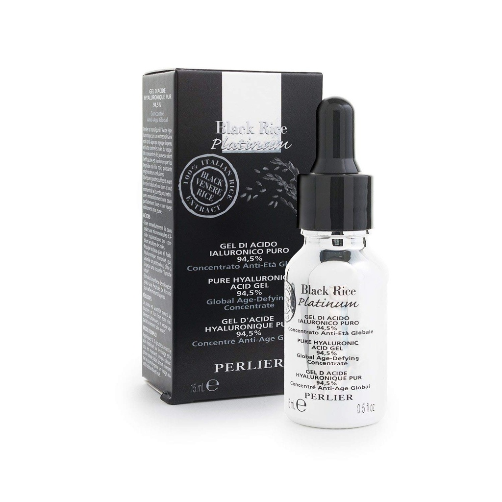 Perlier Black Rice Platinum 94,5% Czysty kwas hialuronowy, 0,5 fl. oz.
