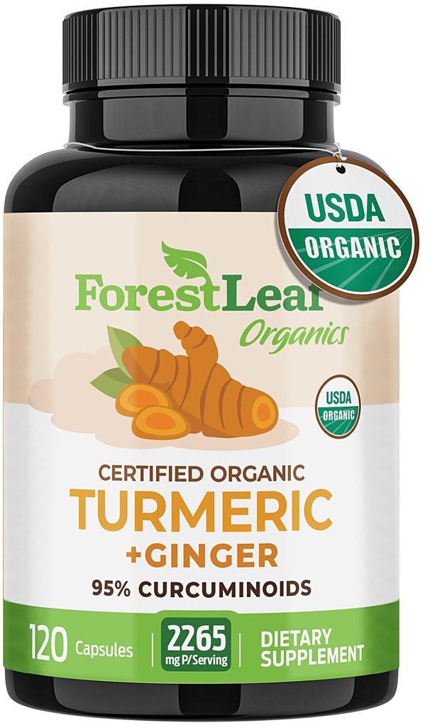 Suplement Turmeric Extra Strength 2265mg - Kurkumina Turmerowa Suplement w / BioPerine Black Pepper - Tumeryczne i Imbirowe Suplementy, 95% Kurkuminoidy, Wspiera Immune & Joint Health, 120 Czapki