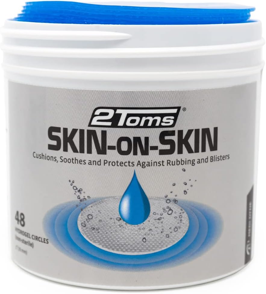 2Toms Skin-On-Skin Hydrogel Circles for Blisters, Chafing, Stings, Irritations, and Skin Pain Relief, 48 3-Inch Circles