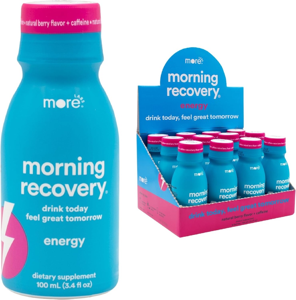 Poranna regeneracja, Electrolyte z energią, Mleko Tistle Drink Proprietary Formulacja do hydrate podczas picia, Wysoko rozpuszczalny płyn DHM, Nie GMO, Wegan, Gluten- Free, Berry, Opakowanie 12
