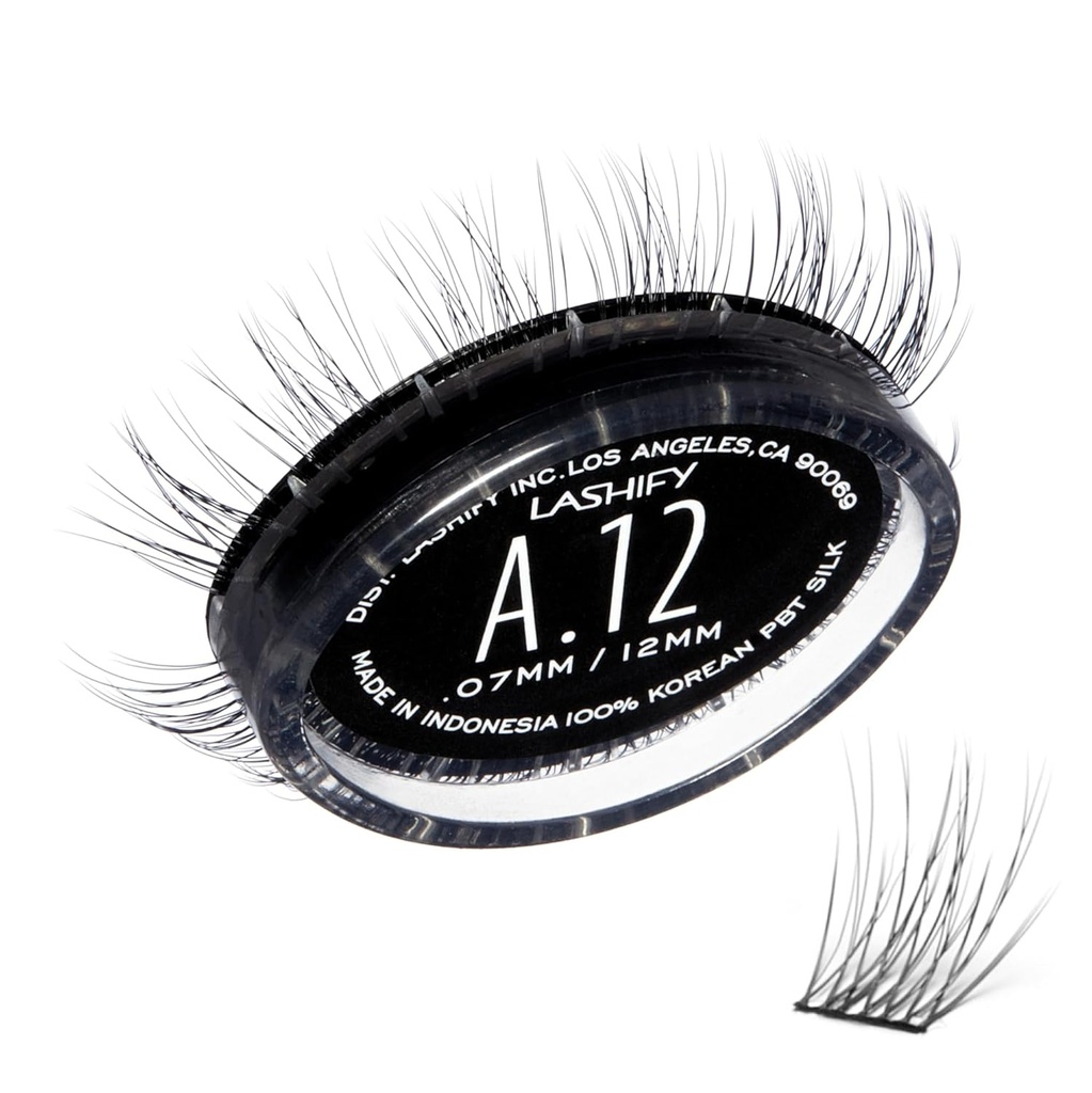 Lashify Amplify 12mm GossamerDIY Eyelash Rozszerzenia Refill, czarny, łatwe fałszywe rzęsy dla naturalnego wyglądu
