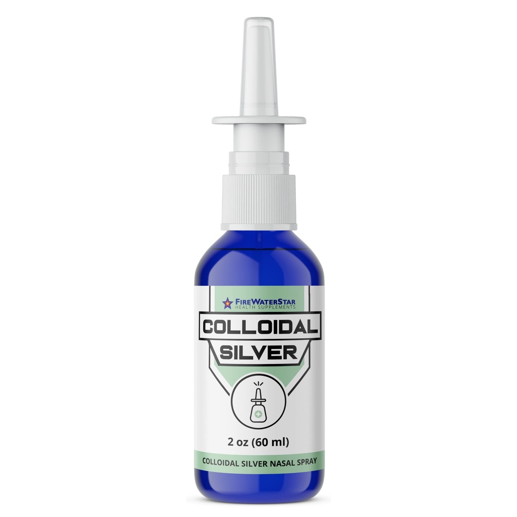 FWS Colloidal Silver Nasal Spray - 2oz - Ultra Fine Silver Mist - 50 ppm - 99,99% Czystość - Sinus Relief - Pomaga z suchym, podrażnionym, Stuffy Nose - Wsparcie układu immunologicznego - dla dorosłych i młodzieży