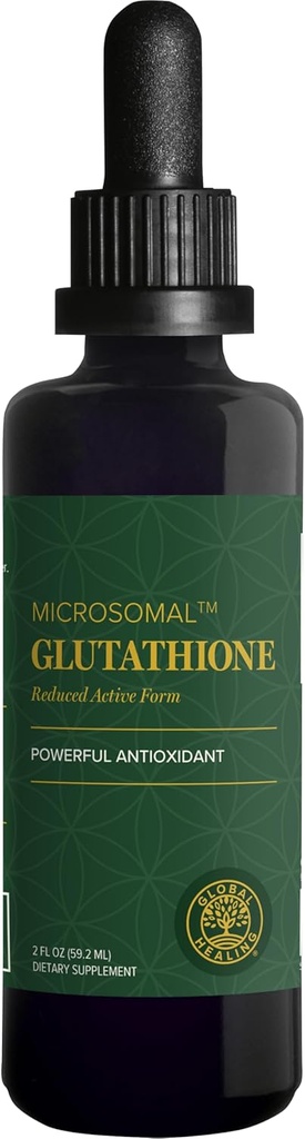 Global Healing Center - Glutathione Supplement - Microsomal L- Glutathione (Reduced) 250mg - Technologia mikrosomalna przeciwutleniacza jest bardziej Biodostępna dla Twojego ciała niż Liposomal Kind - 2 Fl Oz