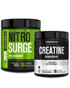 Jacked Factory NITROSURGE suplement do ćwiczeń (Arctic White) Monohydrat kreatryny proszek 150g (Unflavored) do wzrostu mięśni, zwiększona siła, zwiększona energia