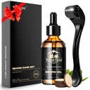 Waking Forest Derma Roller 0.25mm & Beard Oil (1oz), Sandalwood Beard Kit, Mikroneedle Beard Roller z 540 Tytanu, Natural Moisturize z witaminą E Beard Oil dla mężczyzn, Ojcowie Chłopak Tata