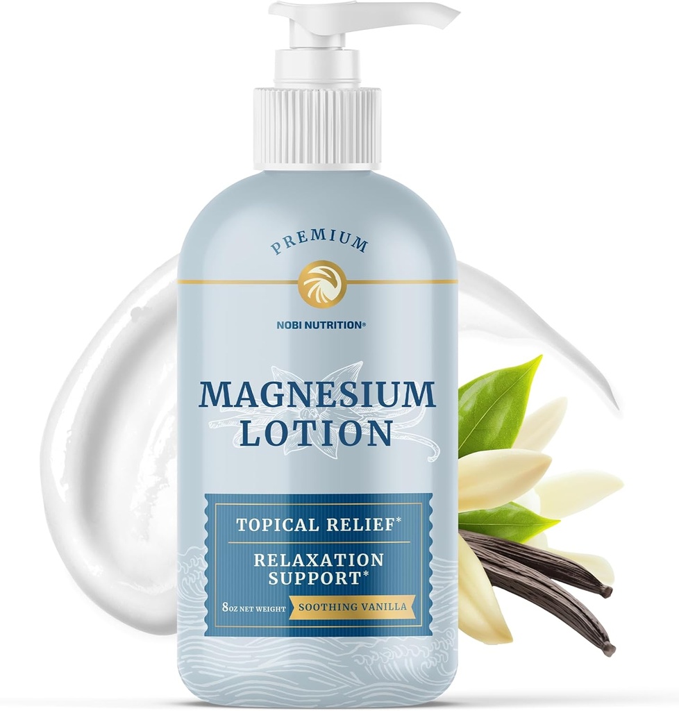 Magnezu Lotion do łagodzenia skurcze mięśni i bolesność 124; Calming & Recovery Support, Relaxation mięśni 124; Topical Magnezu Cream for Noga Cramps 124; Maksymalne wchłanianie 124; z Shea Butter Edge124; 8 fl oz.