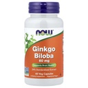 Teraz żywność Ginkgo Biloba 60mg 24% Ekstrakt, 60 kapsułek