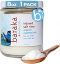 Baraka Infused Sea Salt Neti Pot - Sinus Rinse & Nose Cleaner, Esential Oil Infused with Virginia Cedarwood, Palmarosa, Green Myrtle, Fir Balsam & Rosemary, 8 oz (1 Pack)