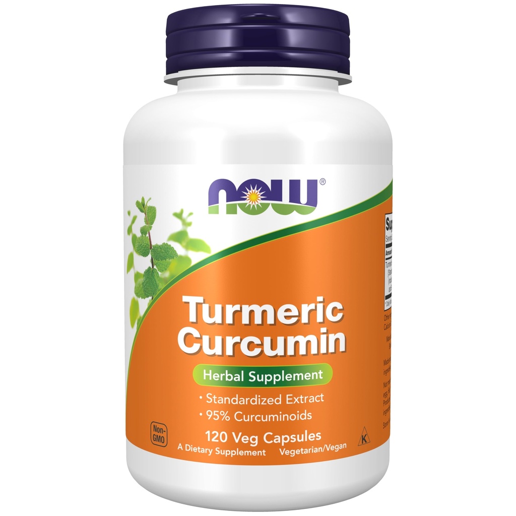 NOW Foods Supplements, Turmeric Curcumin, Derived from Turmeric Root Extract, Herbal Supplement, 120 Veg Capsules