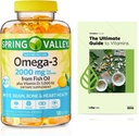 Spring Valley Omega-3 z oleju rybnego 2000 mg, Maksymalna opieka, 120 Count + ekskluzywny VitaMax Witamina Przewodnik (2 produkty)