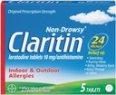 Claritin 24 Godziny niedrowsy Allergy Tablets, 10 mg, 5 Count (708164)