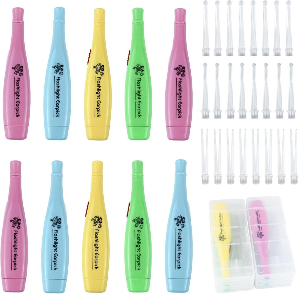 12 Kawałki Uszy Wax narzędzie do usuwania z diodą LED do czyszczenia Wosk wielokrotnego użytku Pick Tweezer Ear Cleaner dla dorosłych i dzieci Uszy opieki zdrowotnej