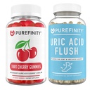 PUREFINITY Flush & Cleanse kapsułki kwasu moczowego + tart Gummies wiśniowe
