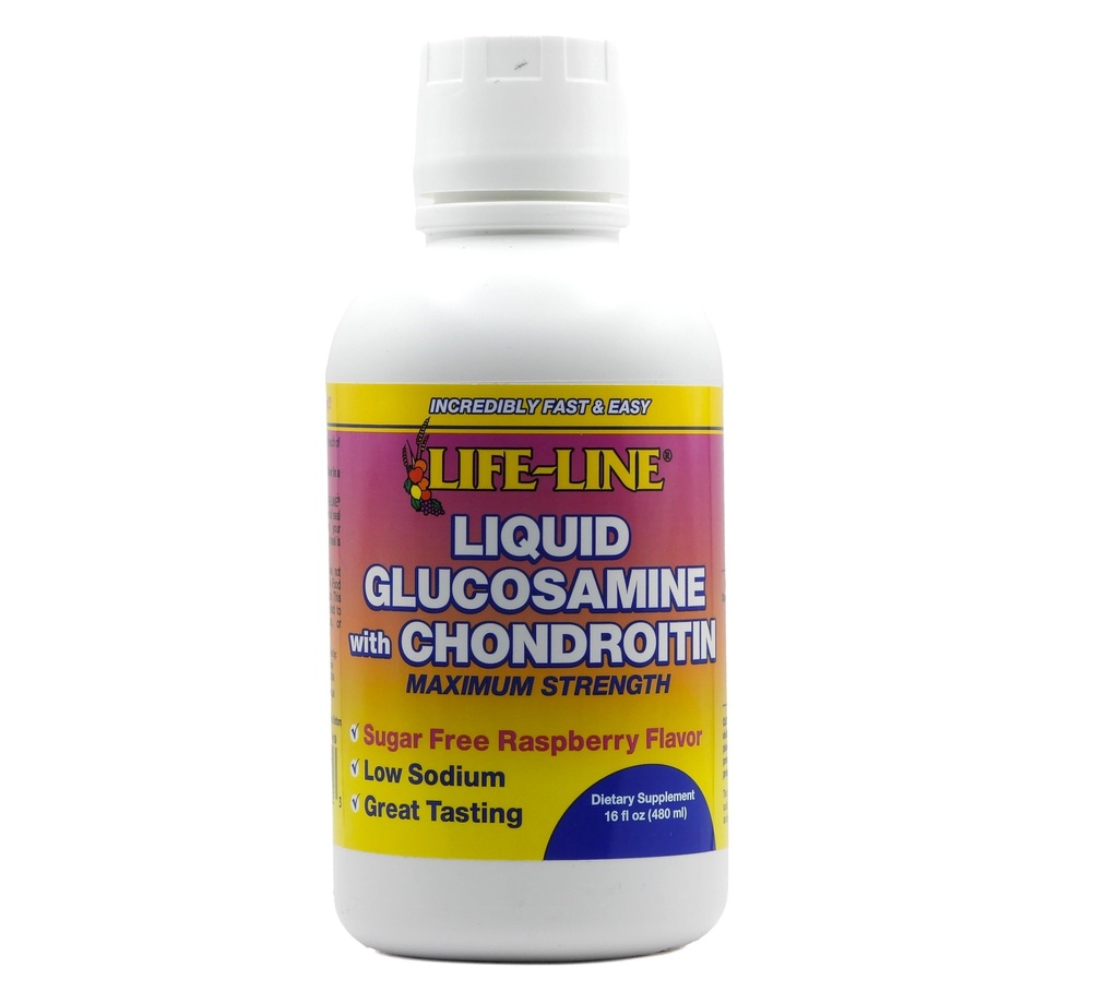 Mieszanka naturalna Glukozamina w / Chondroitin Max Siła, Malina, 16 oz.