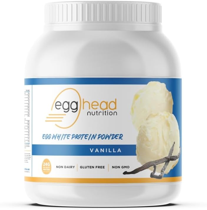 Egghead Nutrition - Białko jaja - 24 G (Grams) 3.3 Funt, Non Dairy, Gluten Free, Non GMO, Made in The USA (Vanilla)