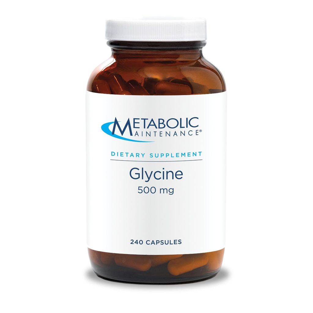Glicyna podtrzymująca metabolizm - Suplement do Podparcia Wątroby - Suplementy Glicyny do Wspomagania Mózgu, Detox i Joint Health - Pure 500mg Acid Supplement (240 kapsułki)