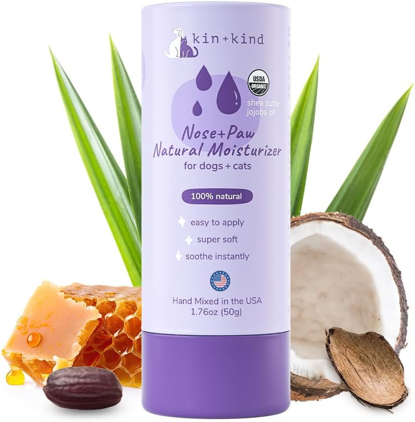 kind + kind Organic Dog and Cat Nose and Paw Balm Stick - 1.76oz Shea Butter - Dog Supplies