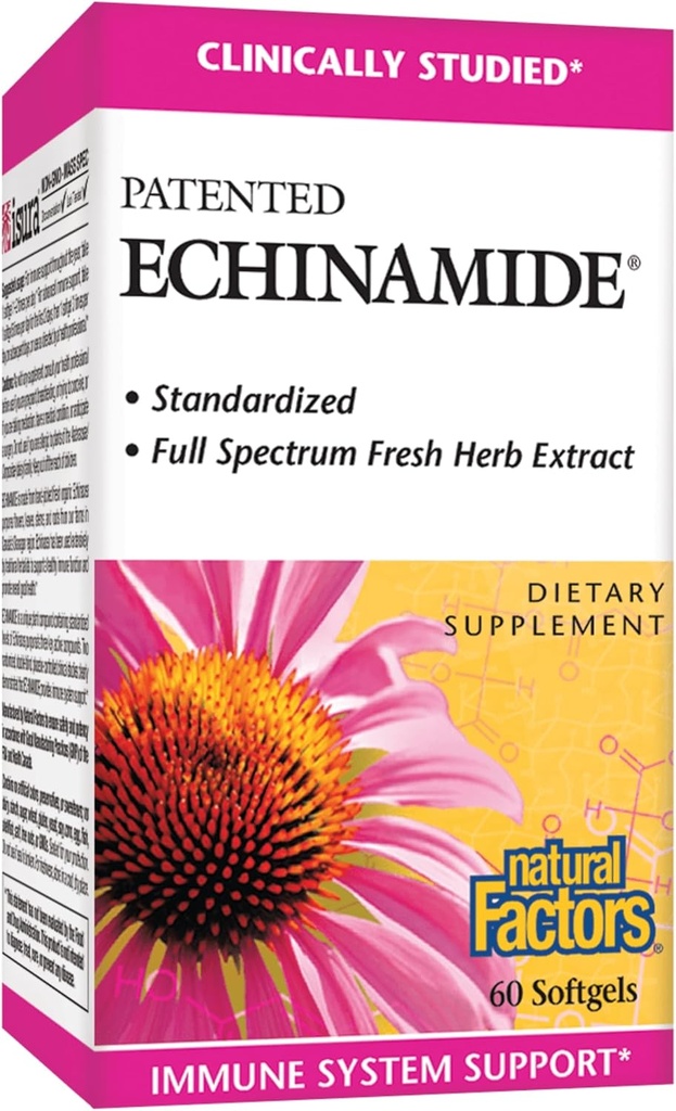 Naturalne czynniki, Echinamid, Echinacea Suplement do wsparcia immunologicznego i wellness, 60 Softgels