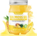 softbear Sea Moss Gel Ananas Flavored 12 OZ - Wildcrafted Irish Sea Moss Gel Organic Raw 92 Minerały i Vitamin Non-GMO Gluten- Wolne Wegan Suplementy immunologiczne Tyroid Digestive Support