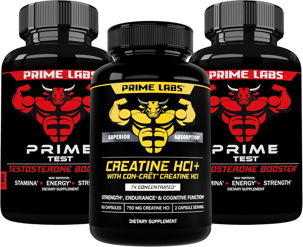 Prime Labs Prime Test (2- Pack) + Kapsułki z HCl (60 liczenie)