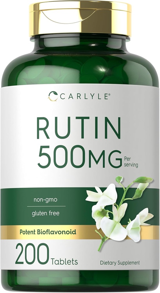 Carlyle Rutin Supplement 500mg XI124; 200 tabletek XI124; Wegetarianin, Non-GMO, Gluten Free