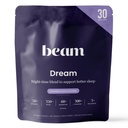 Beam Dream Sleep Powder, L- Theanine, Apigenin, Reishi i Magnezu, Strona trzecia Tested Natural Sen Pomoc i suplement do snu dla głębokiego snu, Relaks i Recovery, Natural Sleep Support, 30 Służenia
